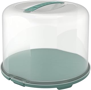 Rotho Fresh Cake Dome XL, Food-Grade Plastic (PP) BPA-Free, Turquoise/Transparent, (35.5 x 34.5 x 26.0 cm)