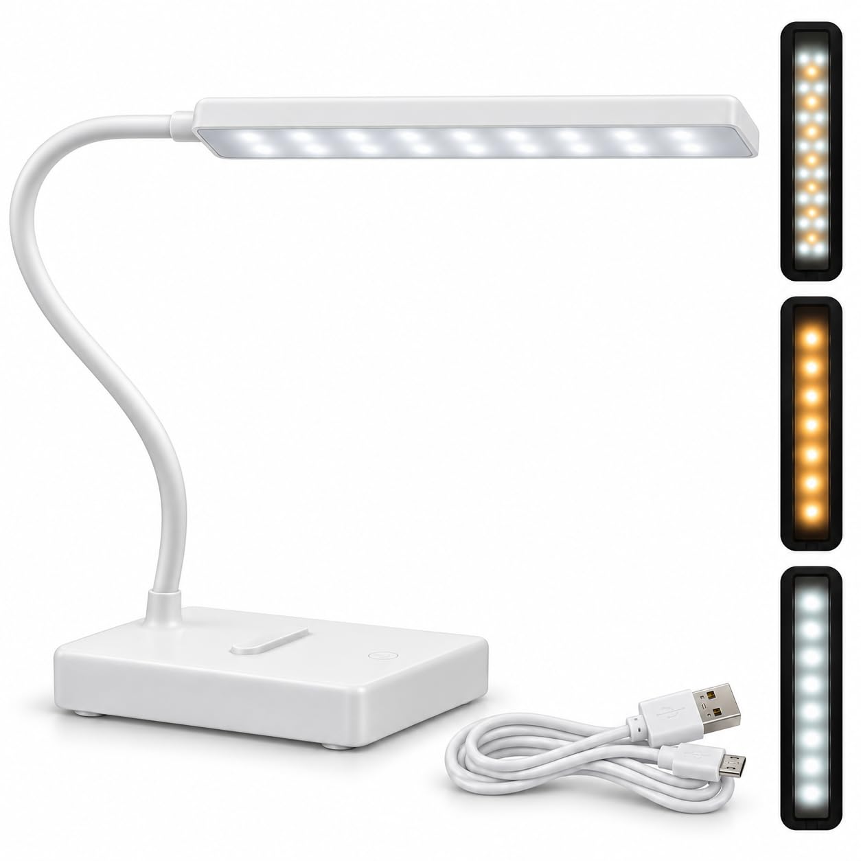 NOMUEL Lampada da Scrivania LED Ricaricabile — 3 Temperature di Colore e 3 Livelli