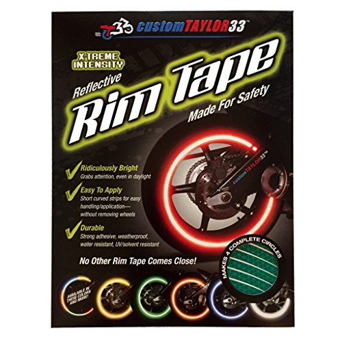 customTAYLOR33 (Alle Voertuigen) Groene Hoge Intensiteit Grade Reflecterende Veiligheid Velgbanden (Moet je velgmaat… - Image 3