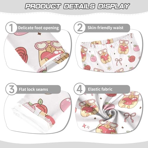 ZZKKO Girls Leggings Beautiful Valentine's Day Kabara Toddler Girls Clothes Leggings for Girls Toddler Girls Leggings 3-4T3