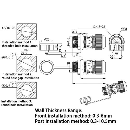 Anmbest 5Pcs Panel Mounting Rj45 Waterproof Connector Cat5/5E/6 Ethernet Lan Cable Coupler With Waterproof/Dust Cap Cover For Outdoor Network #TOP3