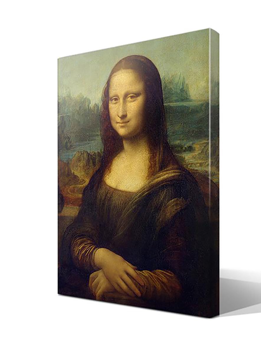 La Gioconda - Mona Lisa | Leonardo da Vinci | Renacimiento | Cuadro Canvas Wall Art | Impresión Giclée lienzo algodón puro | Bastidor 3cm | 55x75cm
