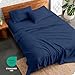 Bare Home Queen Sheet Set - 1800 Ultra-Soft Microfiber Queen Bed Sheets - Double Brushed - Deep Pockets - Easy Fit - 4 Piece Set - Bedding Sheets & Pillowcases (Queen, Dark Blue)