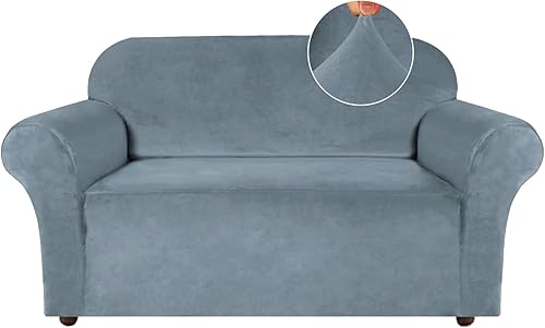 Miniatura 26 de Turquoize Funda elástica de terciopelo para silla, fundas para sofá, funda para silla de sala de estar, funda para sillón con brazos, funda para