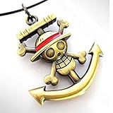 One Piece Skull Logo Anchor Logo Necklace