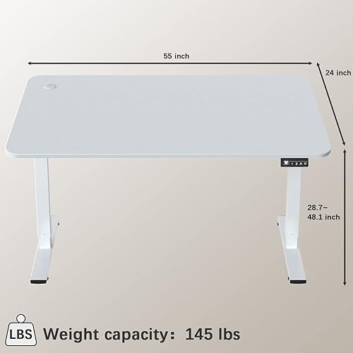 Miniatura 17 de Furmax - Escritorio eléctrico de altura ajustable de pie grande de 63 x 24 pulgadas, escritorio de pie para oficina en casa, alturas prestablecidas