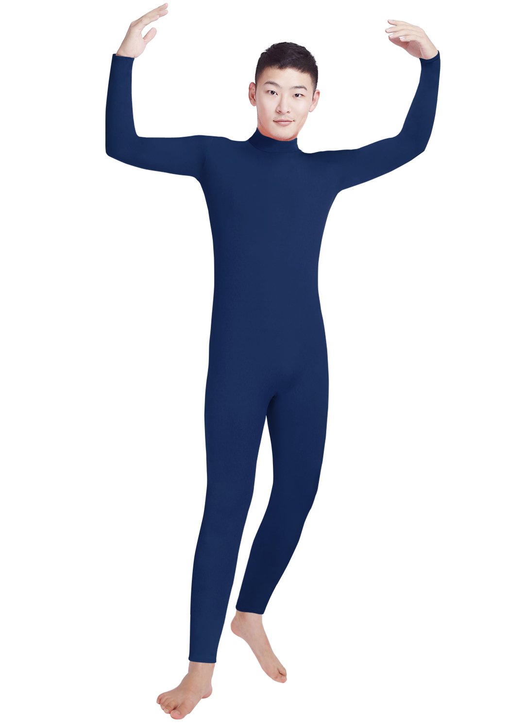 Shinningstar Boys' Men's Zentai Unitard Spandex Turtleneck Long Sleeve Dancewear Bodysuit