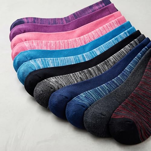 Image of Tipi Toe Women's Fun Patterned Dress Socks, 12-Pack Lightweight Colorful Crew Socks, Casual Novelty Assorted Designs