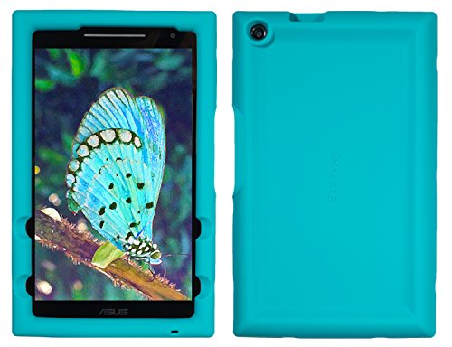 Bobj Rugged Case for ASUS ZenPad Z380, P022 (Z380C, Z380CX, Z380KL, Z380M, P00A, P024) – BobjGear Custom Fit - Patented Venting - Sound Amplification - BobjBounces Kid Friendly (Terrific Turquoise)
