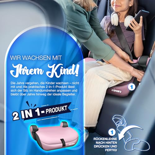 KIDUKU® Kindersitz 9-36 kg (1-12 Jahre) mit Kindersitzunterlage - Autositz ECE R129/03, Gruppe 1/2/3 Autokindersitz Kinderautositz