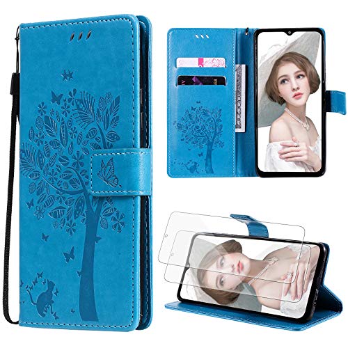 Oududianzi Funda para Samsung Galaxy A12/M12 (6,5 Pulgadas), Piel Sintética con 2 Protectores...
