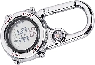 1 Peça Relógio De Bolso Mini Mosquetão Chaveiro Mochila Sobrevivência Mochila Relógio Multifuncional Mosquetão Relógio De Bolso Mosquetão Digital Relógio Pendurado Ao Ar Livre