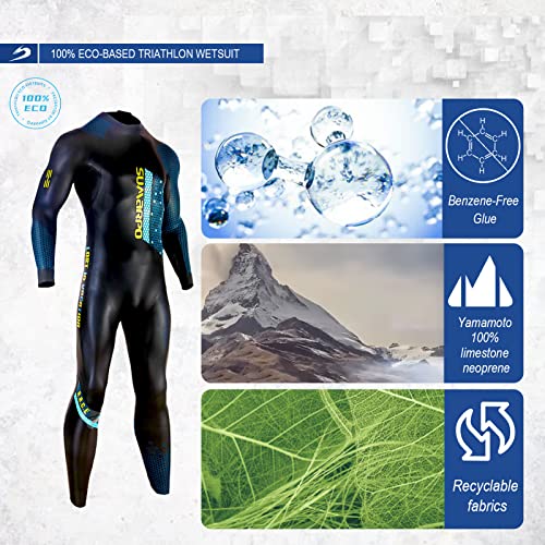 Sumarpo Triathlon Wetsuit 4/2Mm, Yamamoto Scs Smoothskin Neoprene Skinsuits For Open Water Swimming, Eco-Based, Fina & Ironman & Usat Approved #TOP4