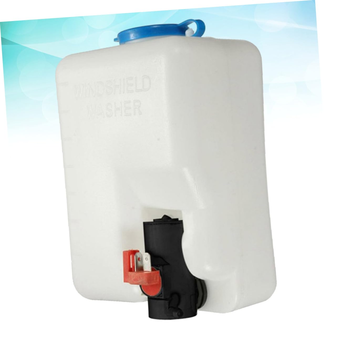 12v mit Wasserpumpe Scheibenwaschflüssigkeitsbehälter Satz 1,5l PC Kunststoff Metall Langlebig für Limousine und Lkw | Schwarz, für Suv und Anhänger, 1, 5m Schlauch mit Düsen und Befestigungszubehör