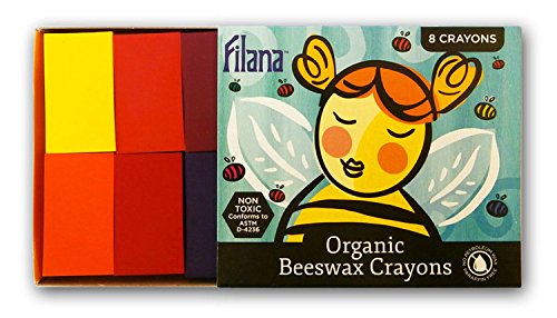 FILANA (8 Block Crayons) Organic Beeswax Block Crayons, Natural, Non Toxic, Safe for Children, Handmade in The US, No Paraffin or Petroleum Waxes, Rich Colors, Glide Easily