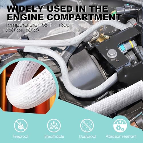 Image of AGPTEK Cable Sleeve Cover, 10ft - 1 inch Cord Management Wire Organizer Under Desk, Home Office Computer Wire Cover Hider Cord Protector, Protect Pet Cat Dog from Chewing, White