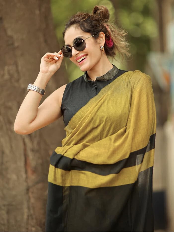 Image of Women's Cotton Soft Silk Sarees | Jamdani Cotton Saree With Attach Unstitched Blouse Piece