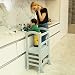 SDADI Height Adjustable Kids Learning Stool, Kids Kitchen Step Stool with Safety Rail-Solid Hardwood Construction | Gray LT02G