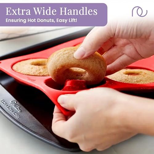 Image of Frenchware Donut Shape Silicone Mould, Pack of 1, 6 Cavity Baking Tray | For Fondant, Doughnuts, Muffin Cupcake, Microwave Safe, and Home Bake DIY