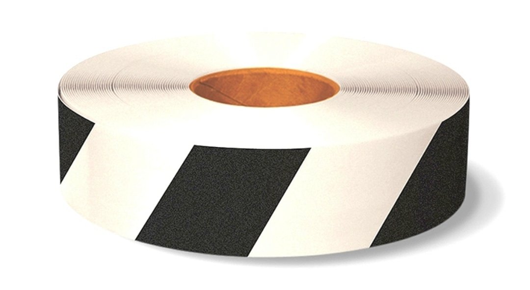 Mighty Line 3RWCHV Floor Tape, 100' Length, 3" Width, White/Black (Pack of 1 Roll)