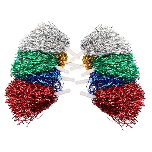 ifundom 10Pcs Cheerleading Pom Poms Metallic Cheer Props for Sports Events Spirit Accessories for Dance Squads Rooters and