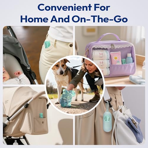 KeenEcho Disposable Diaper Bags with Handles 120 Count (8 Rolls) - Thumbnail 7