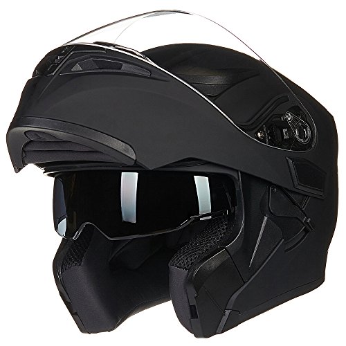 ILM Motorcycle Dual Visor Flip up Modular Full Face Helmet