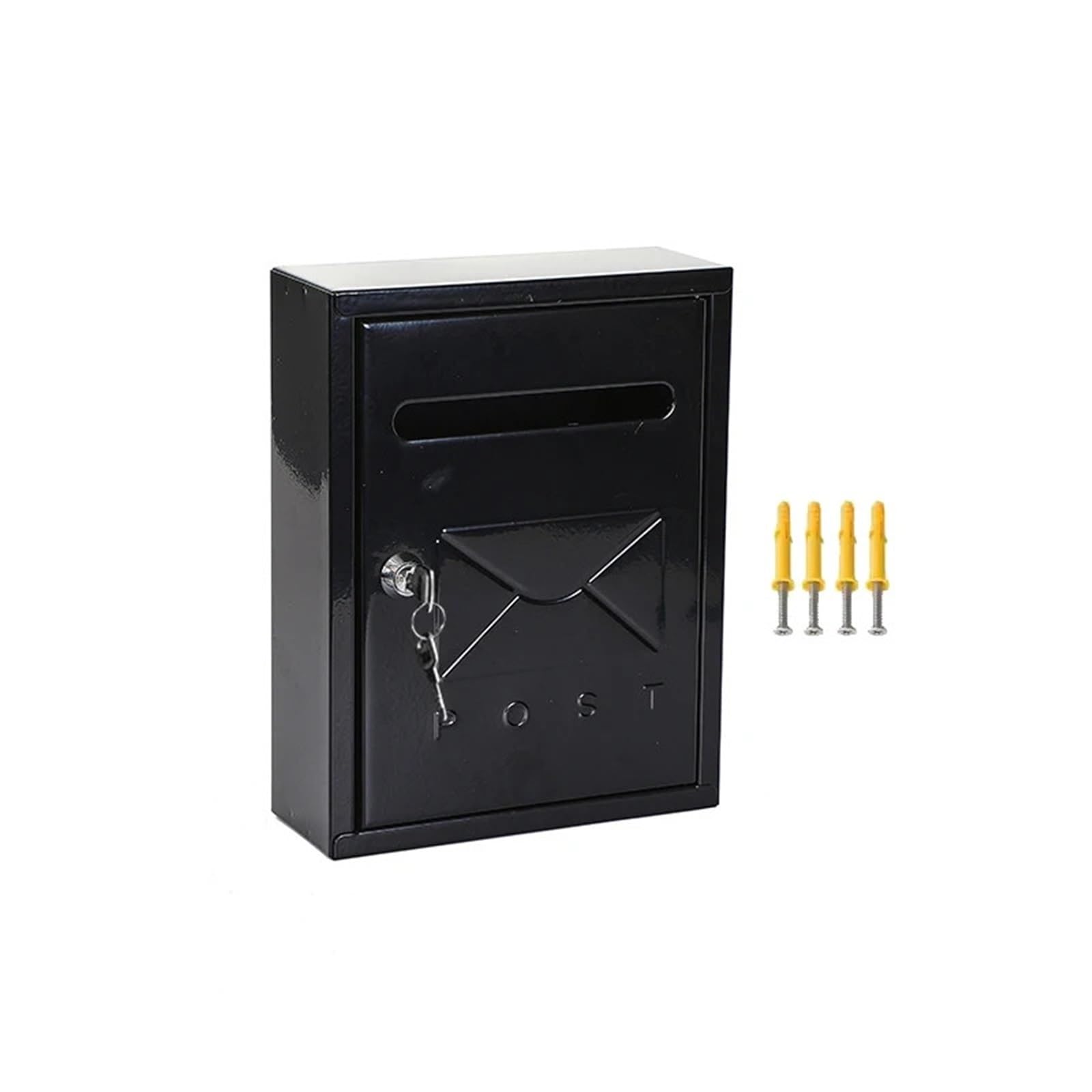 Wall Mounted Letterbox Vintage Wall Mount Mailbox - Farmhouse Post Box Decoration, Newspaper Letter for Apartment Building and Complaints(Black)
