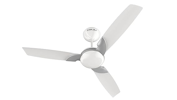 Bajaj Harrier NXG EE 1200MM 1 Star Rated Ceiling Fans For Home | BEE Stars Rated Energy Efficient Ceiling Fan | Anti-Viral & Anti-Bacterial | High Air Delivery | 2-Yrs Warranty 【White & Silver】