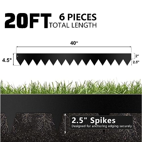 Worth Garden 6-Pack 4.5" H. Galvanized Steel Landscape Edging w/Black Powder Coating - 40" L x 4.5" H Strips - Hammer-in 16-Gauge Metal Edging Border w/ 7 Clips - Edge for Lawn Yard (20Ft Total) by Worth - Used condition - Image 2