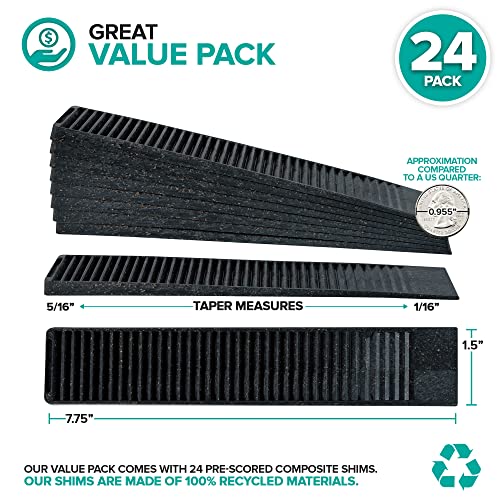 Image of Composite Shims (24 Pack) - Hard Composite Shims for Home Improvement - Never Rot for Leveling - Restaurant Table Levelers - Table Wedges - Toilet Levelers - DIY Furniture Levelers - Stock Your Home