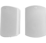 Polk Audio Atrium 5 Outdoor Speakers with Powerful Bass (Pair, White) - All-Weather Durability | Broad Sound Coverage | Speed-Lock Mounting System (Renewed)