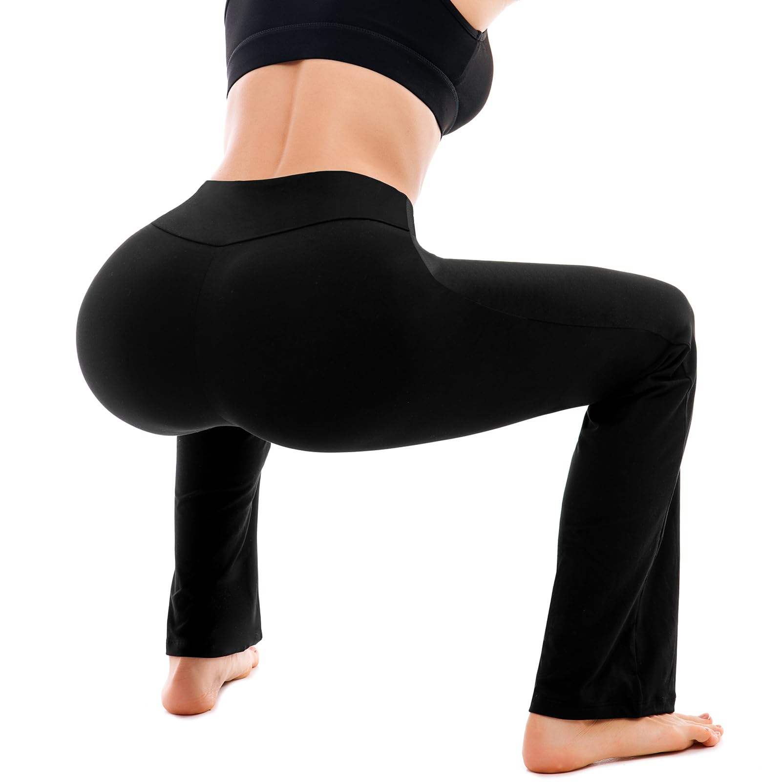 SINOPHANT Damskie sportowe legginsy do jogi z wysokim stanem, matowe, z 2 kieszeniami