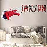 Spider Web Custom Color Name Wall Decal Sticker - Super Room Decor - Superhero Decor for Kids Boys and Girls - Spider Bedroom Decor - Personalized Color Name Decor - True Colors, INC-SM.02