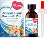 Allmom's Choice Polyvitamin Drops with Zinc, 1-3 Years, 9 Essential Vitamins (Vitamin A, B Complex, C, D3) and Mineral of Zinc, which are often lacking in a Children’s Diet. Great Taste in Easy-To-Take Liquid Form, 50-Day Supply