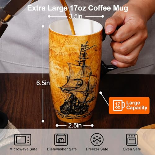Taza de cerámica para viaje Topadorn 17oz con tapa y asa miniatura 4