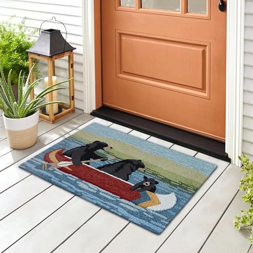 Liora Manne Frontporch Indoor/Outdoor Rug – Dog Welcome Mats, Novelty Designs, Comfortable & Durable, Easy Care & Maintenance, UV Stabilized, 2'6 x 4',Lake