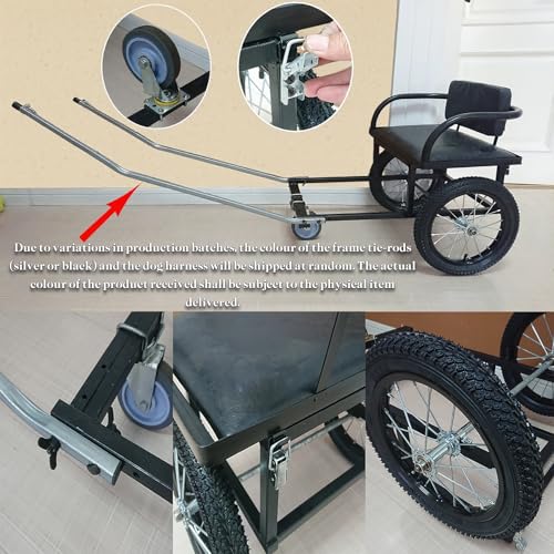 DWZL Hundezugwagen mit Sitz und abnehmbarem Anhänger - Für Hunde von 10 bis 60 kg (22 bis 132 lb) - Mit Zuggurt, 14 Zoll (36 cm) All-Terrain-Reifen + Fußbremse(Size:Dog Weight 40-60kg)