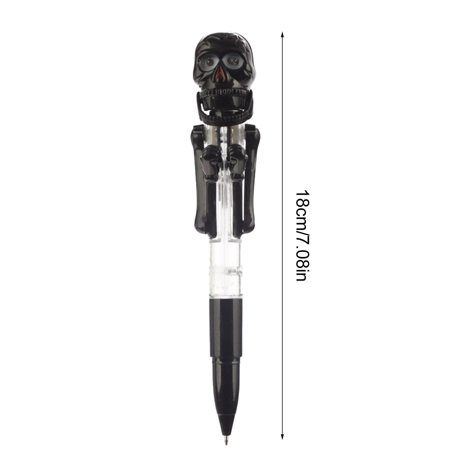 Stylo squelette pour Halloween - Outil d'écriture amusant et effrayant, décoration de bureau avec stylo tête de mort | Stylo squelette de fête d'Halloween, stylo de bureau effrayant, accessoire d'écri