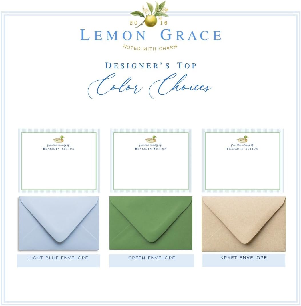 Co Personalized Mallard Duck Themed Baby Shower Thank You Cards - Duck Hunting Theme Notes with Envelopes, Hunting Baby Gift SKU BS-3126 FLAT