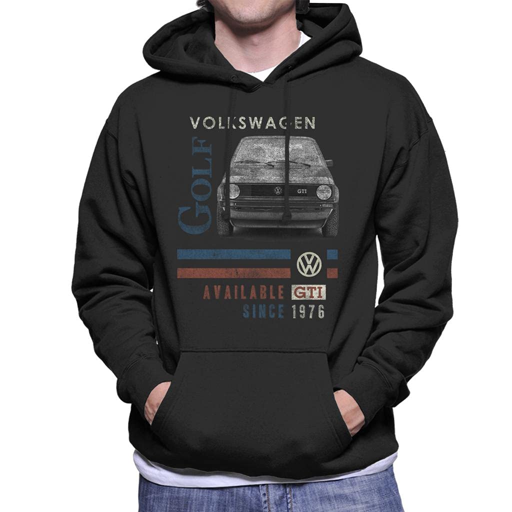 Volkswagen Men's Black Gti Available Since 1976 Hooded Sweatshirt