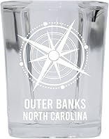 Vista 1 de R and R Imports Outer Banks North Carolina Beach Souvenir - Vaso de chupito de base cuadrada, 2 onzas, individual
