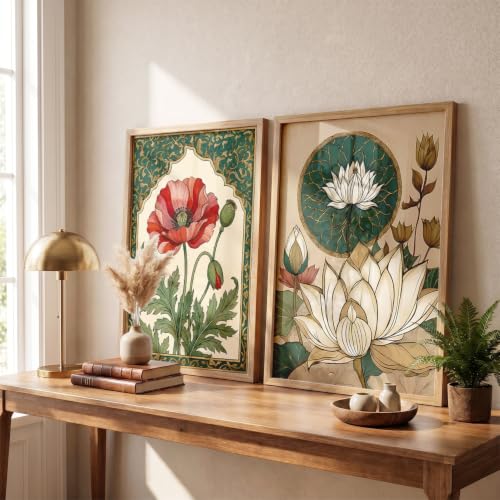 Image of YANVEER Madhubani Art Wall Painting Traditional Home Decoration With Frame For Living Room Bed Room Hotel Wall Decor Digital Reprint (10X13 inch)
