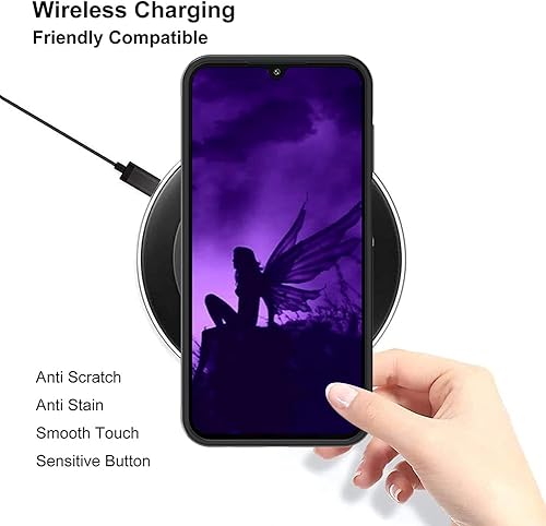 Miniatura 5 de OOK Funda compatible con Samsung Galaxy A15, diseño de nebulosa de mariposa morada, diseño espacial de policarbonato duro+TPU suave, antideslizante