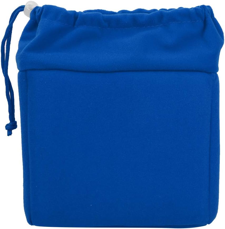 Yunir Camera Lens Drawstring Insert Bag, Waterproof Shockproof DSLR Camera Lens Insert Bag Padded Case with Thickened Sponge Mat for DSLR Camera and Lens (Dark Blue)