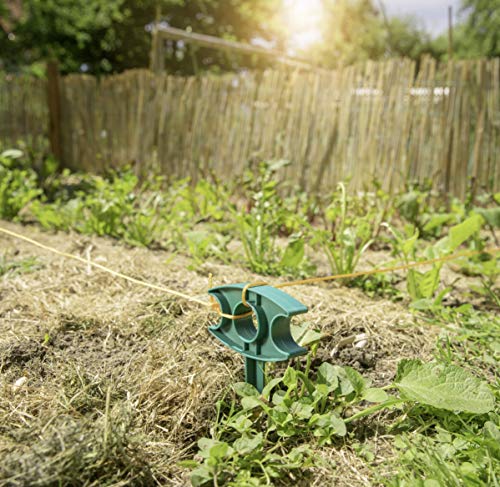 Windhager Garten- und Pflanzenrichtschnur Set, Pflanzleine, Pflanzschnur, Setzhilfe, Richtschnur Garten, 15m, Grün