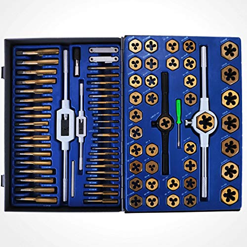 86PC Tap and Die Set Combination Metric Tap and and Die Set Tungsten Steel Titanium SAE and Metric Tool
