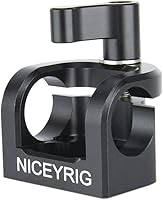 Vista 1 de NICEYRIG Abrazadera de varilla de 0.591 in, soporte de varilla individual para sistema de soporte de riel de 0.591 in, montaje EVF, luz LED