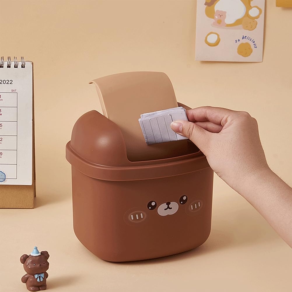 Mini Pattumiera Da Tavolo Con Coperchio 2L - Cestino Per Rifiuti Piccolo Per Scrivania, Ufficio, Bagno E Cucina In ABS, Colore Blu - 6