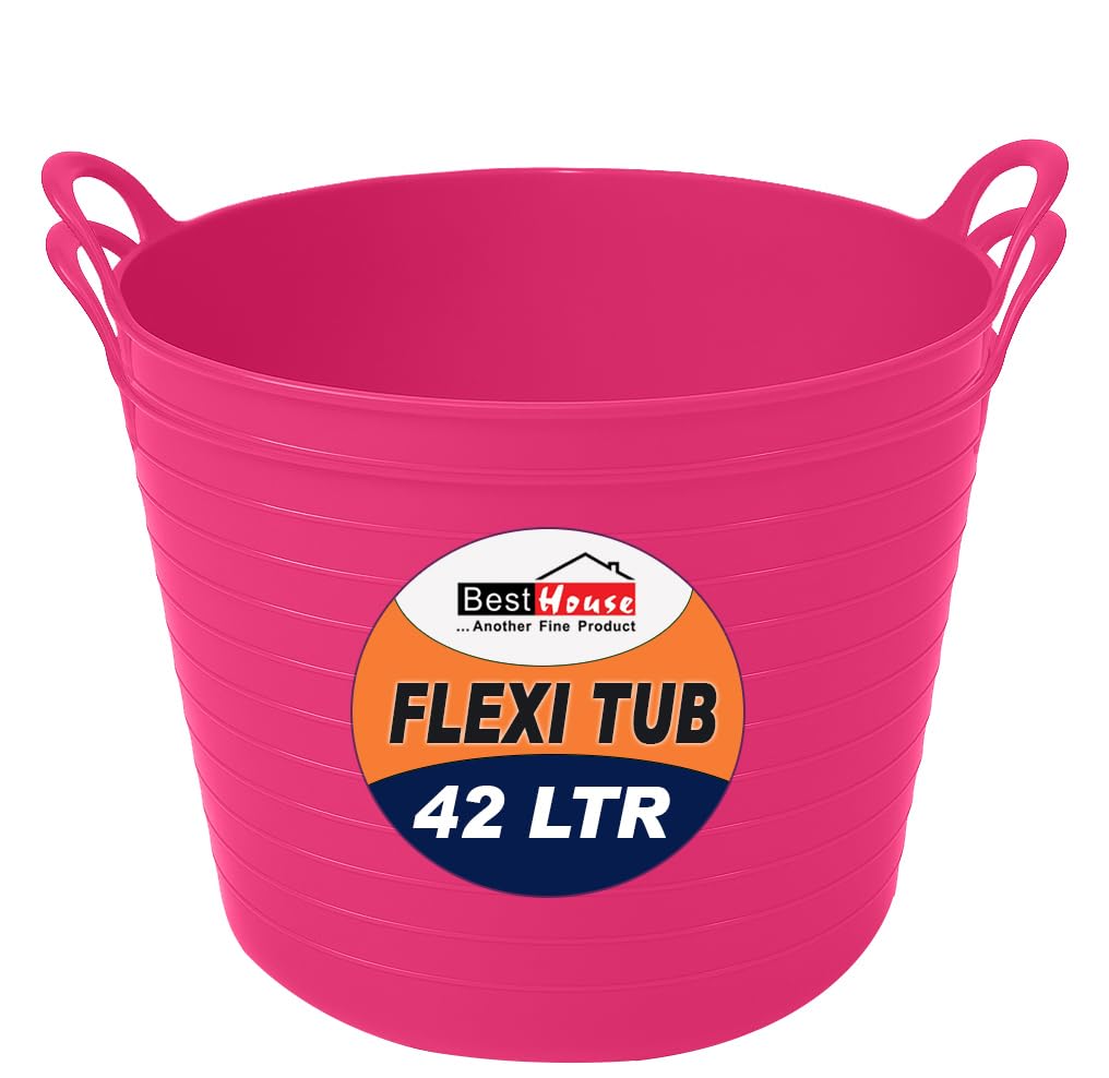 Best House | 3 Pcs of Flexi Tub with Handles | Small Size | Mini | 7 Litres | Black | Garden Tubs | Plastic Storage Container for Home, Washing, Garden Waste and DIY Projects — view 50
